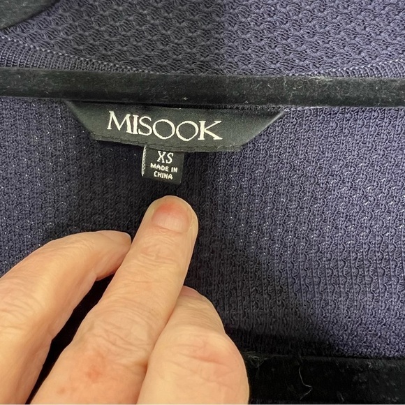 Misook Navy Waffle Open Front Blazer - Picture 5 of 6